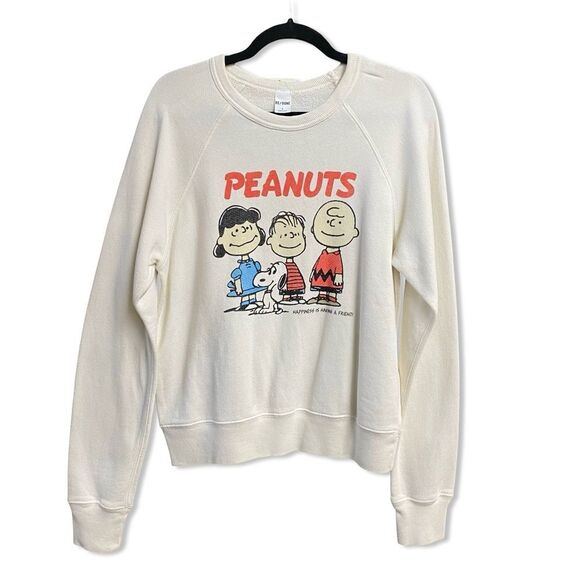 Re/Done Peanuts raglan sweatshirt classic crew neck soft top $228 Sz S - Picture 4 of 9